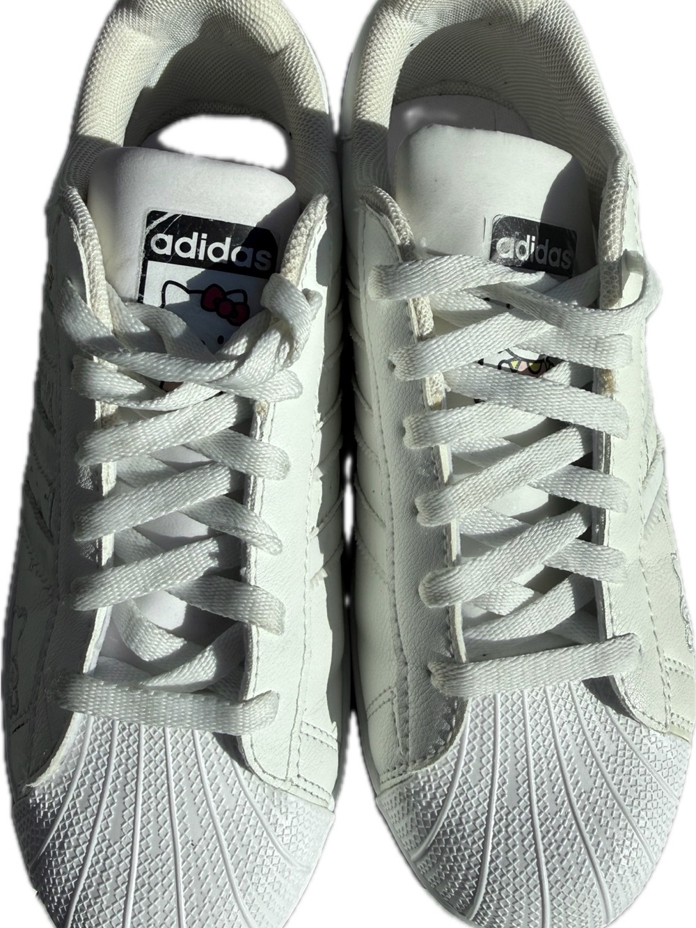 adidas White Hello Kitty Women's Low-Top Shell Toe Sneakers Sz 7 pre- Love